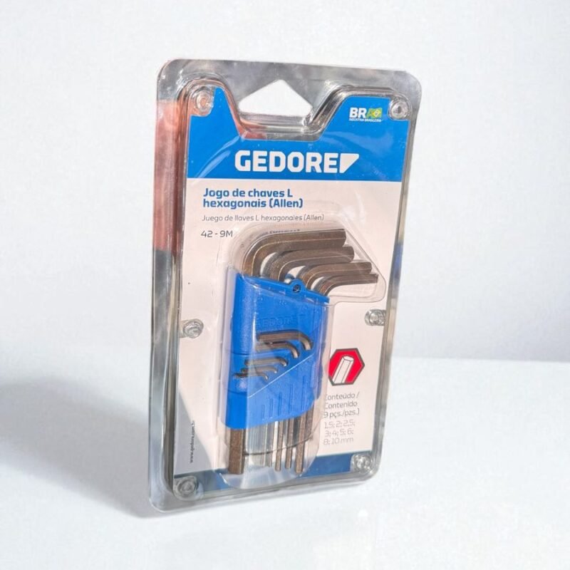JOGO DE CHAVES HEXAGONAIS CURTAS 1,5 A 10MM - GEDORE