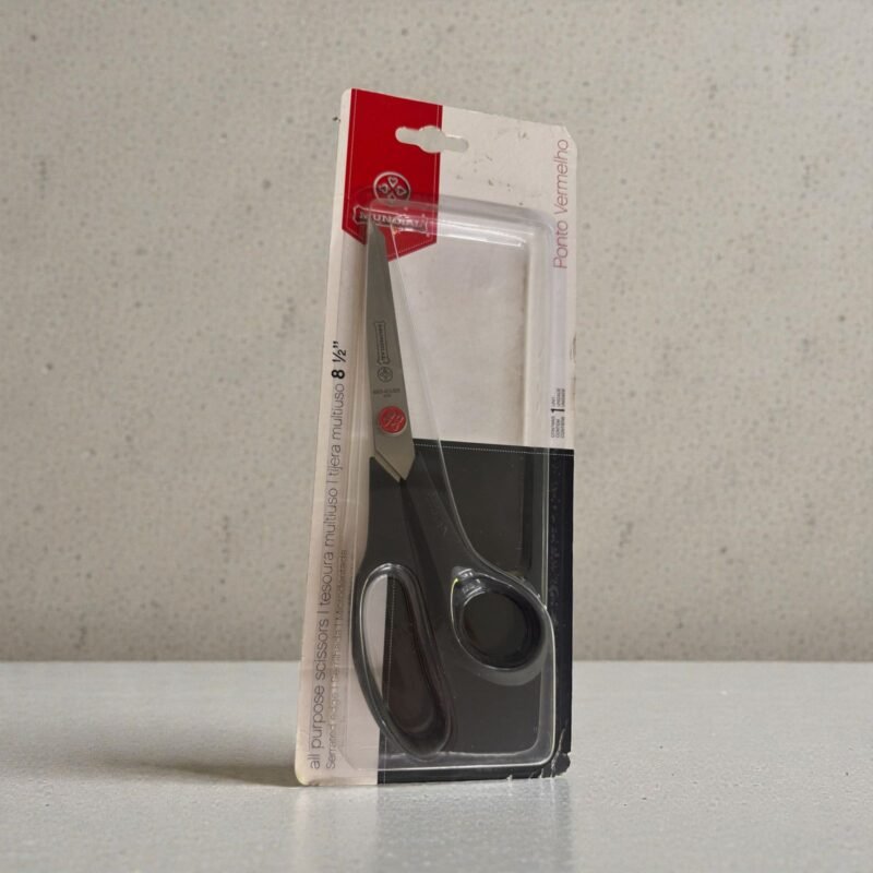 Tesoura Inox Multiuso Cabo Plástico Ponto Vermelho Mundial